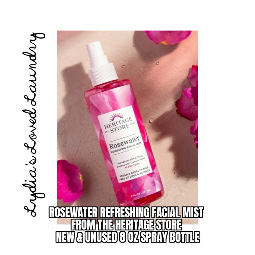 Rosewater Refreshing Facial Mist by Heritage Store - New 8oz Bottle